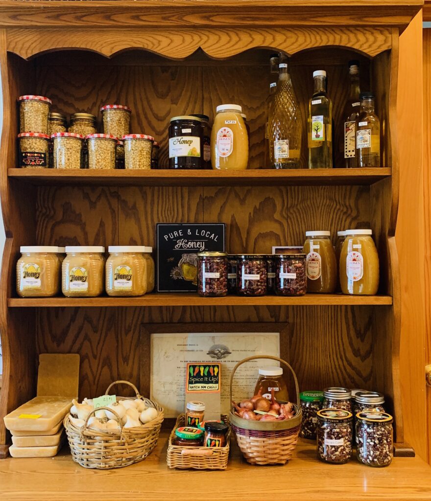 hutch with items for sale